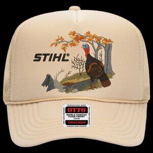 Turkey Hunting Stihl Beige/Tan Foam Trucker Mesh Otto Snap Back
